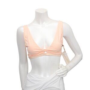 Cabana del Sol Bikini Top Swimsuit Creamsicle Peach Stretch Twist Front Beach
